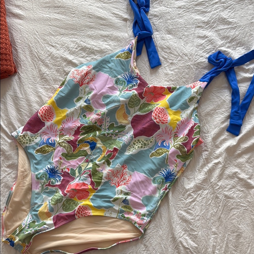 Lime Ricki Blue Floral One-Piece Swimsuit